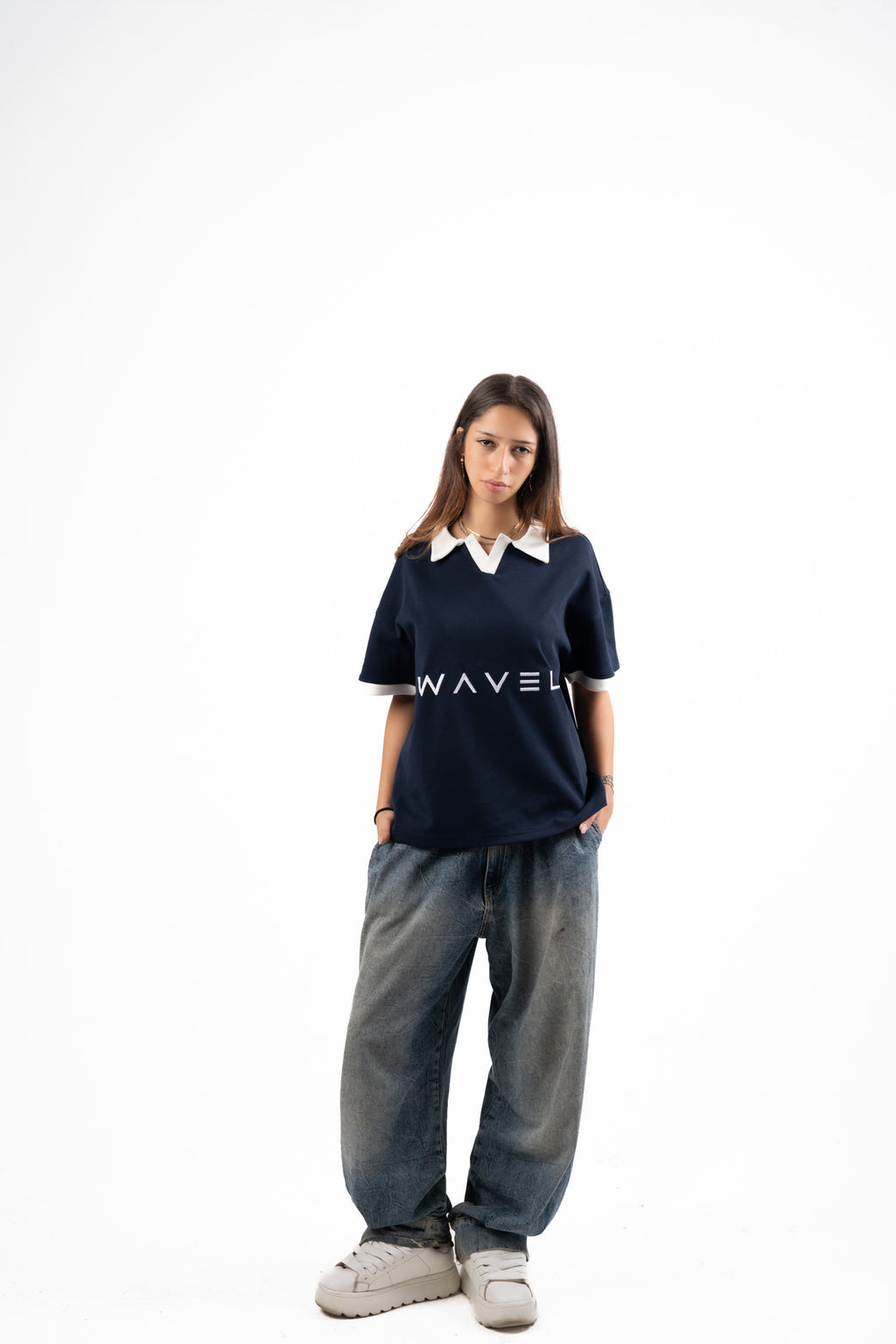 Navy Boxy Polo