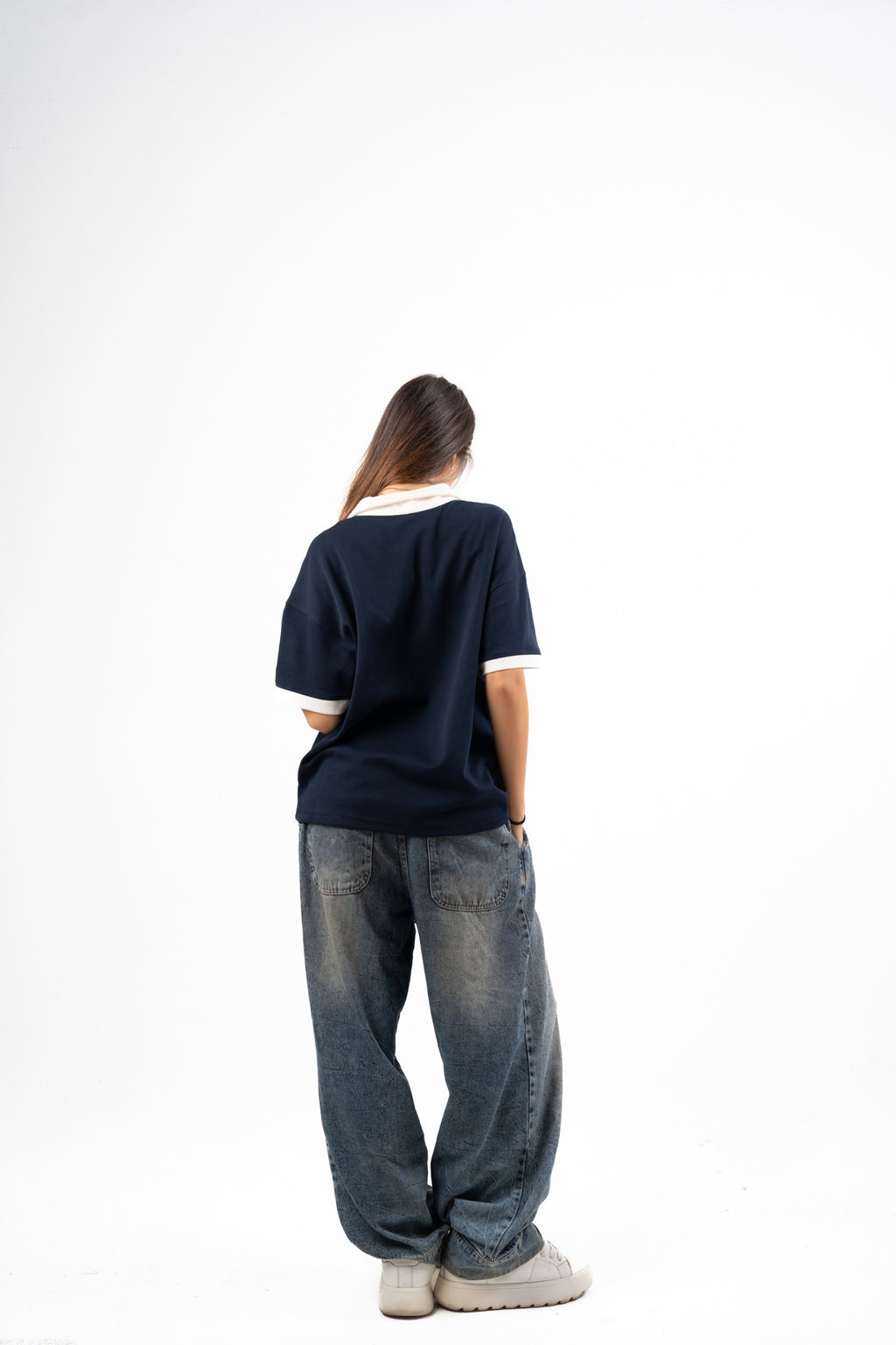 Navy Boxy Polo