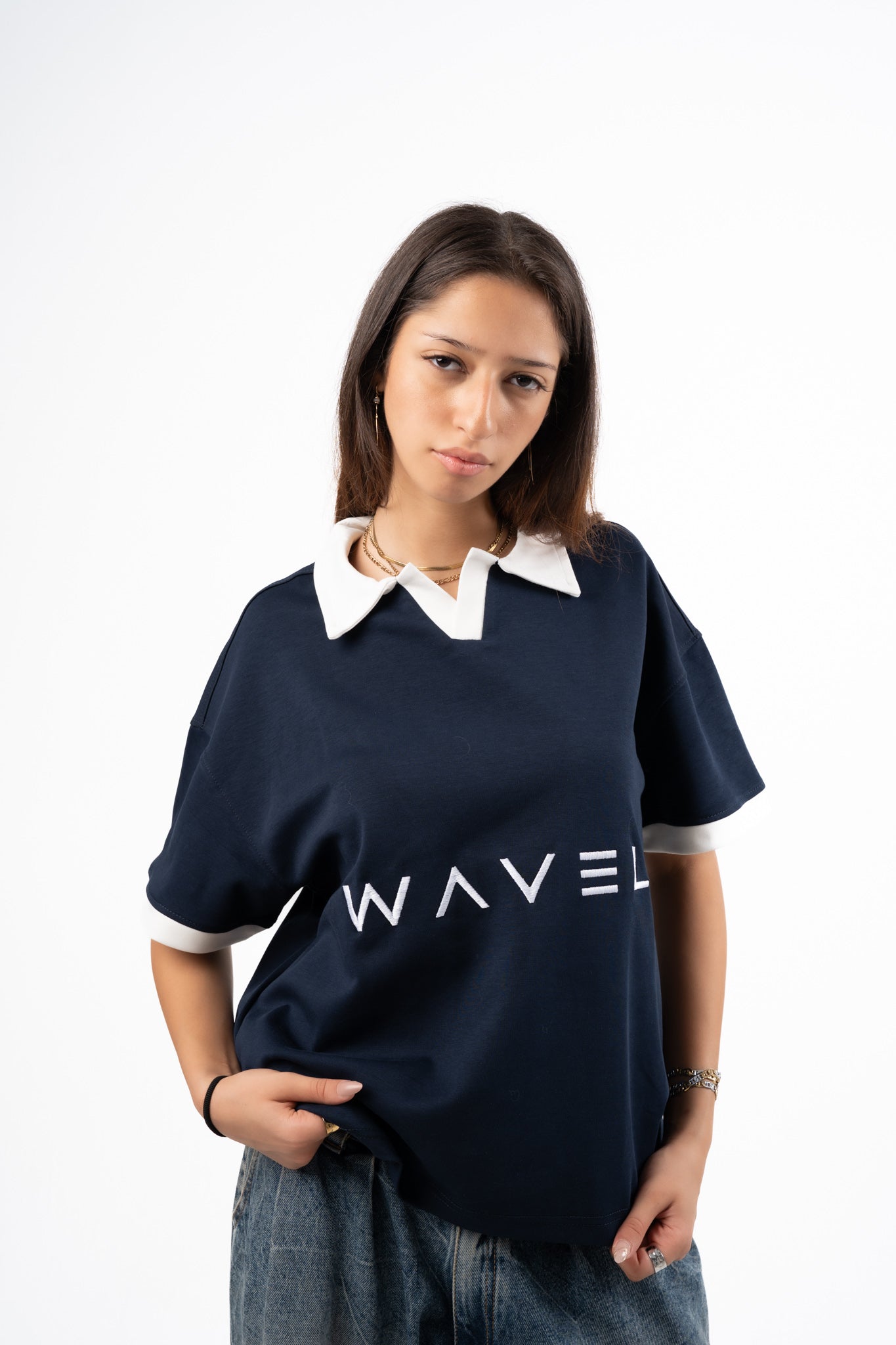 Navy Boxy Polo